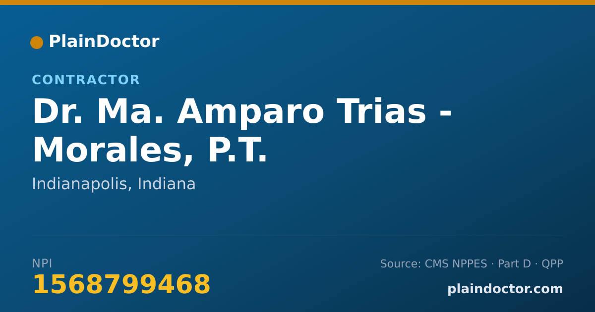Shareable card for Ma. Amparo Trias - Morales, P.T. - Contractor, Indianapolis, IN