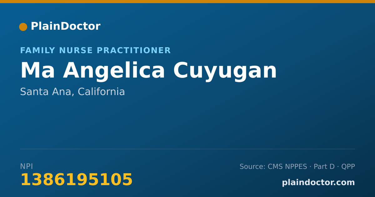 Shareable card for Ma Angelica Cuyugan - Family Nurse Practitioner, Santa Ana, CA