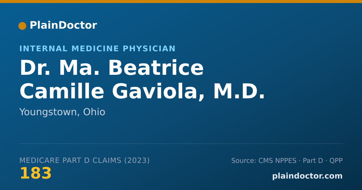 Shareable card for Ma. Beatrice Camille Gaviola, M.D. - Internal Medicine Physician, Youngstown, OH