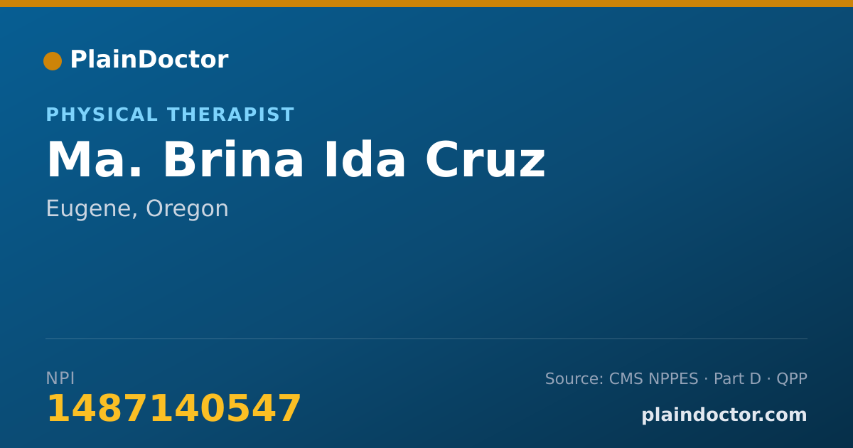 Shareable card for Ma. Brina Ida Cruz - Physical Therapist, Eugene, OR