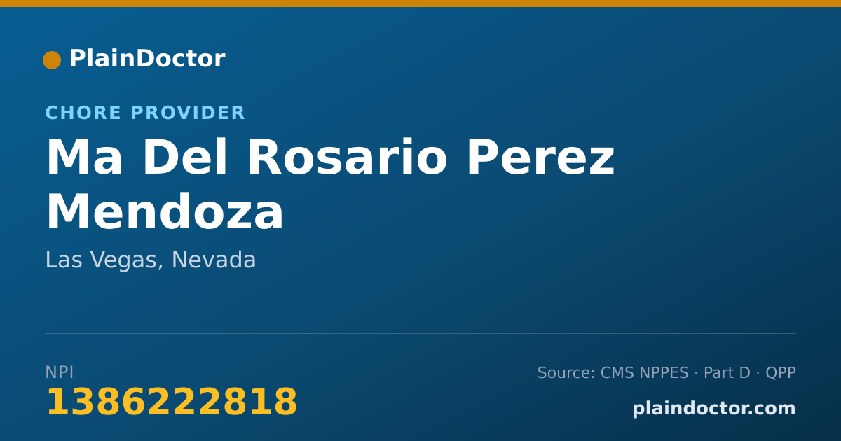Shareable card for Ma Del Rosario Perez Mendoza - Chore Provider, Las Vegas, NV
