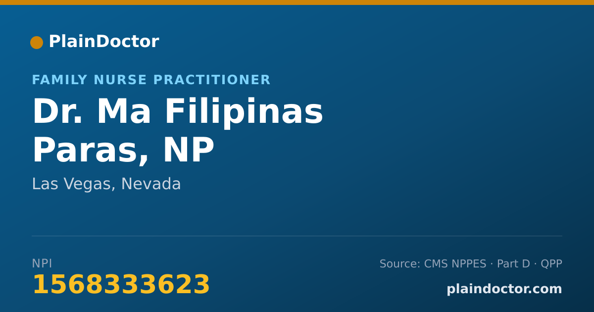 Shareable card for Ma Filipinas Paras, NP - Family Nurse Practitioner, Las Vegas, NV