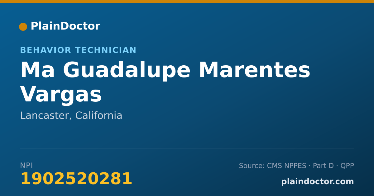 Shareable card for Ma Guadalupe Marentes Vargas - Behavior Technician, Lancaster, CA