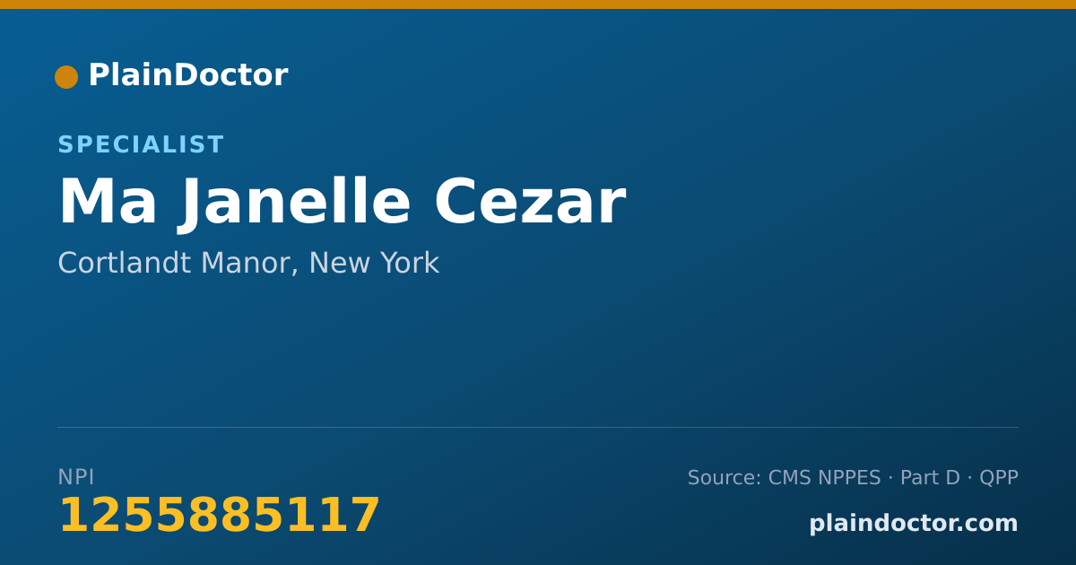 Shareable card for Ma Janelle Cezar - Specialist, Cortlandt Manor, NY