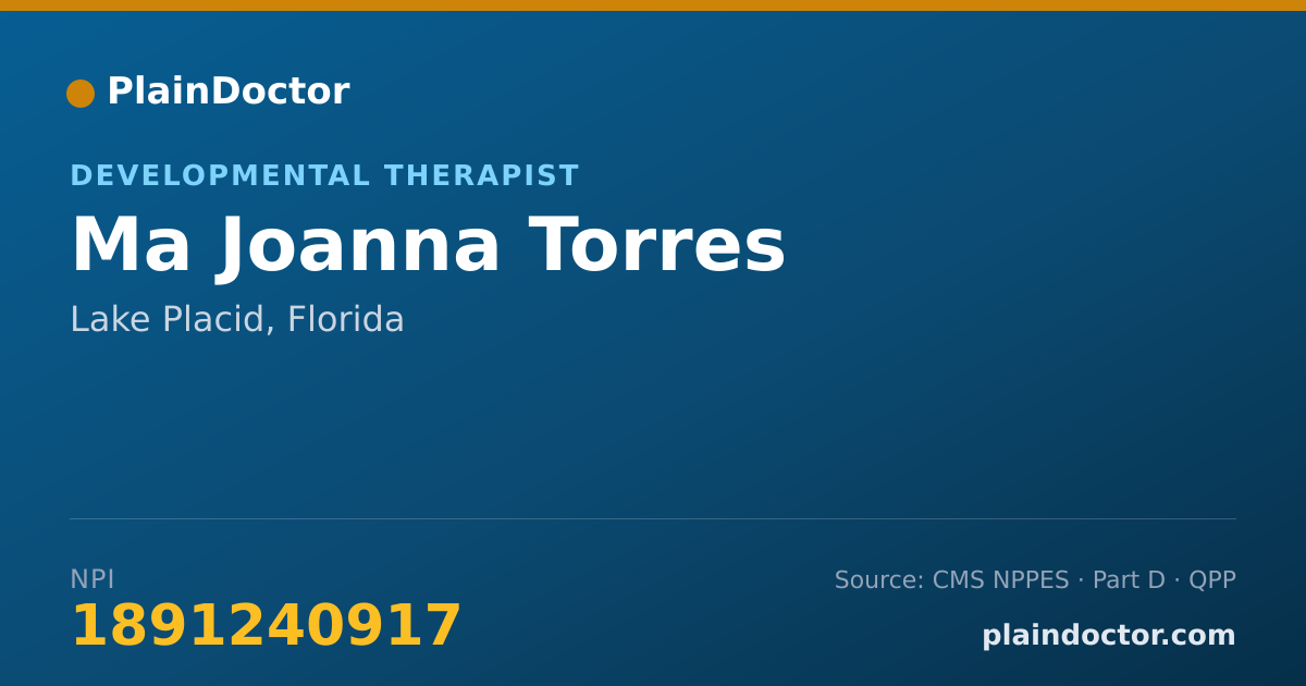 Shareable card for Ma Joanna Torres - Developmental Therapist, Lake Placid, FL