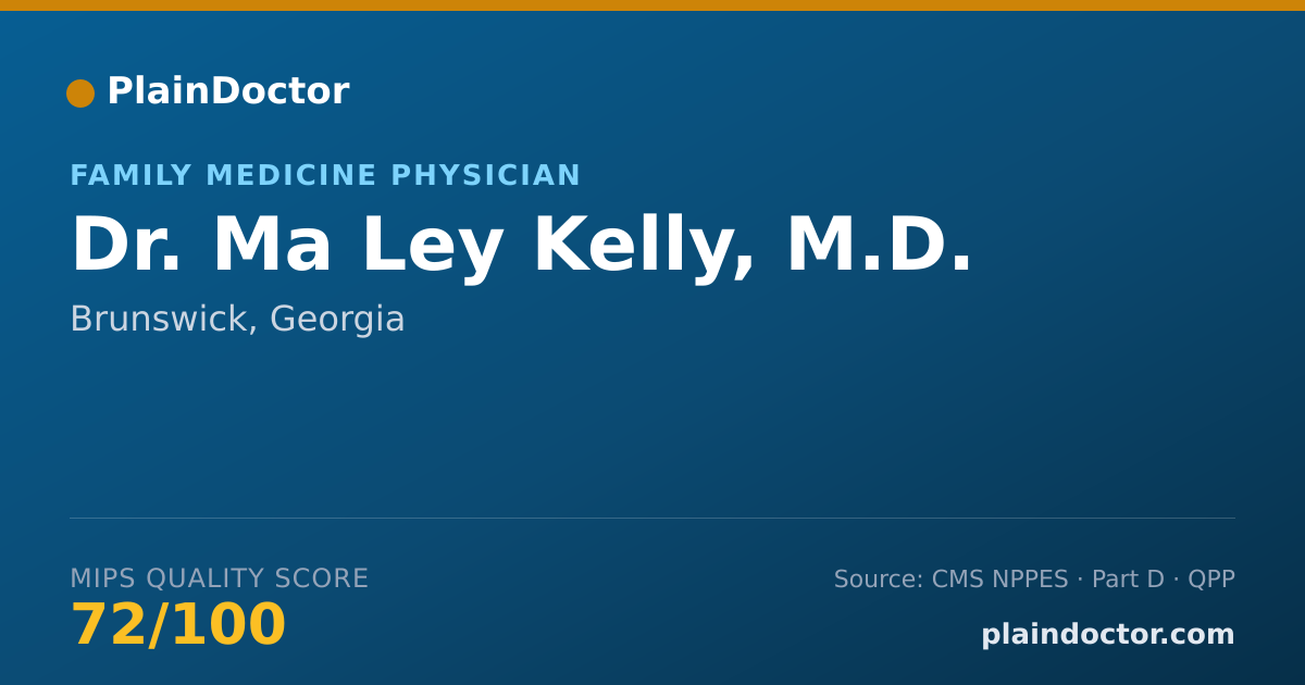 Shareable card for Ma Ley Kelly, M.D. - Family Medicine Physician, Brunswick, GA