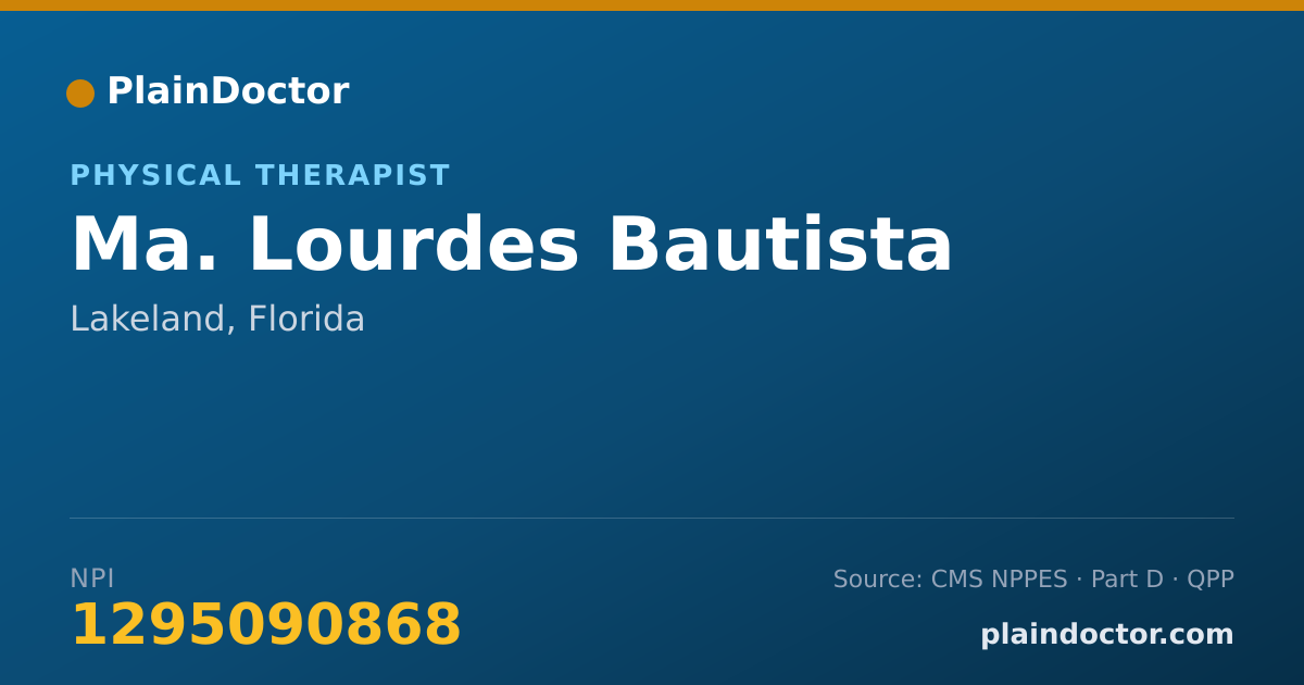Shareable card for Ma. Lourdes Bautista - Physical Therapist, Lakeland, FL
