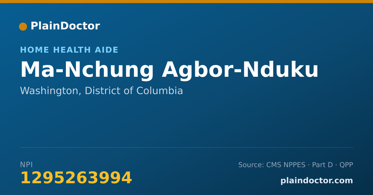 Shareable card for Ma-Nchung Agbor-Nduku - Home Health Aide, Washington, DC