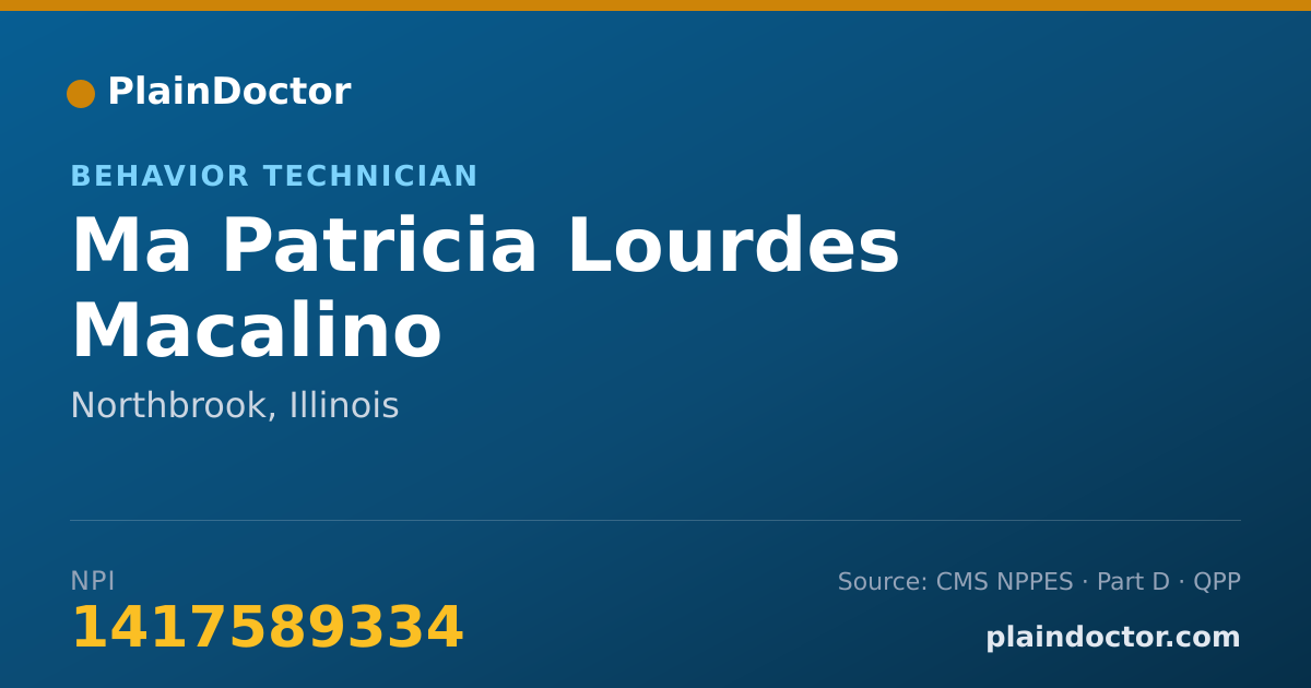Shareable card for Ma Patricia Lourdes Macalino - Behavior Technician, Northbrook, IL