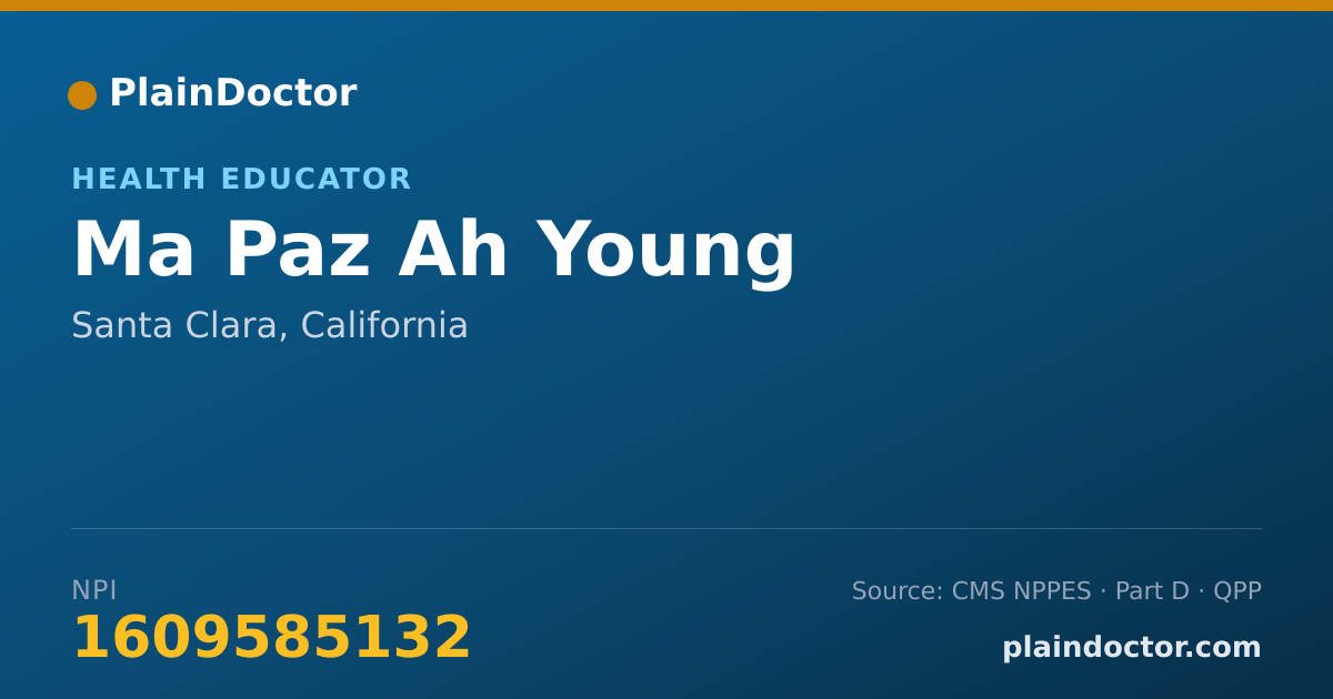 Shareable card for Ma Paz Ah Young - Health Educator, Santa Clara, CA