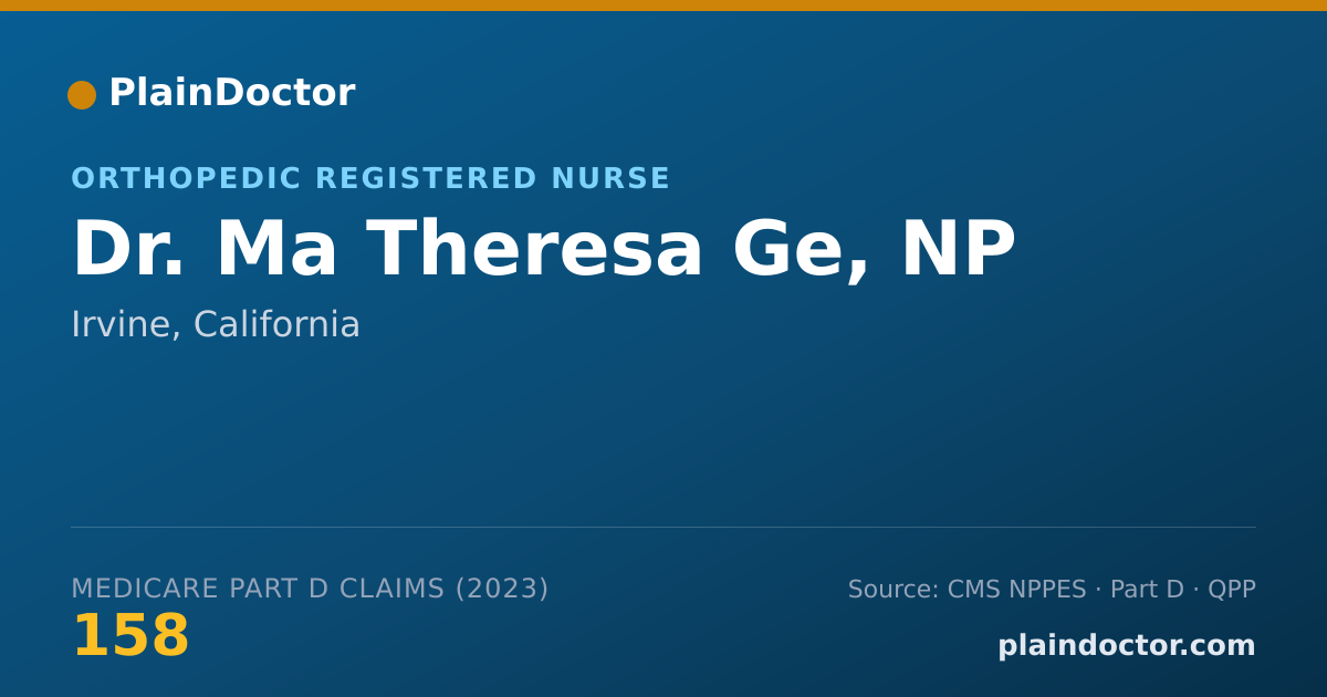 Shareable card for Ma Theresa Ge, NP - Orthopedic Registered Nurse, Irvine, CA