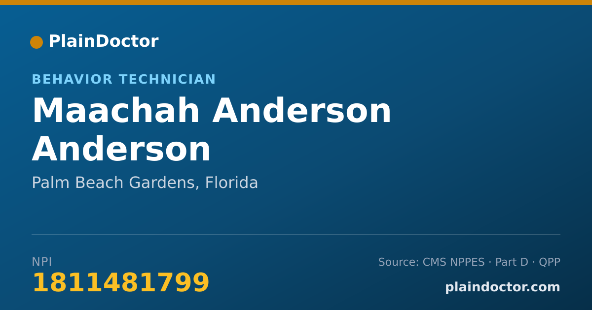 Shareable card for Maachah Anderson Anderson - Behavior Technician, Palm Beach Gardens, FL