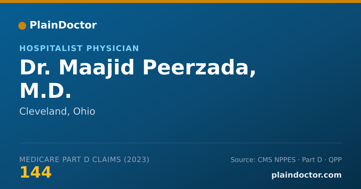 Shareable card for Maajid Peerzada, M.D. - Hospitalist Physician, Cleveland, OH