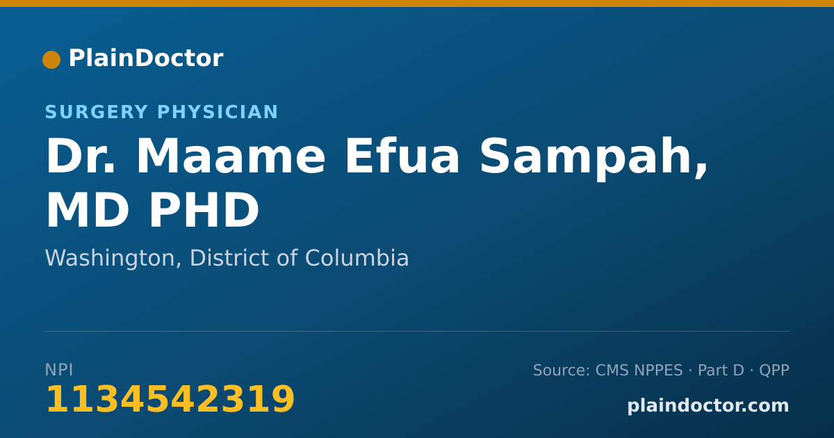 Shareable card for Maame Efua Sampah, MD PHD - Surgery Physician, Washington, DC
