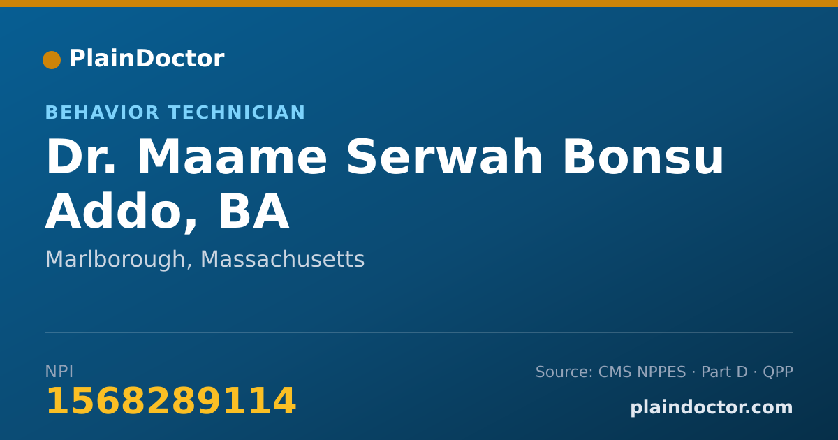 Shareable card for Maame Serwah Bonsu Addo, BA - Behavior Technician, Marlborough, MA