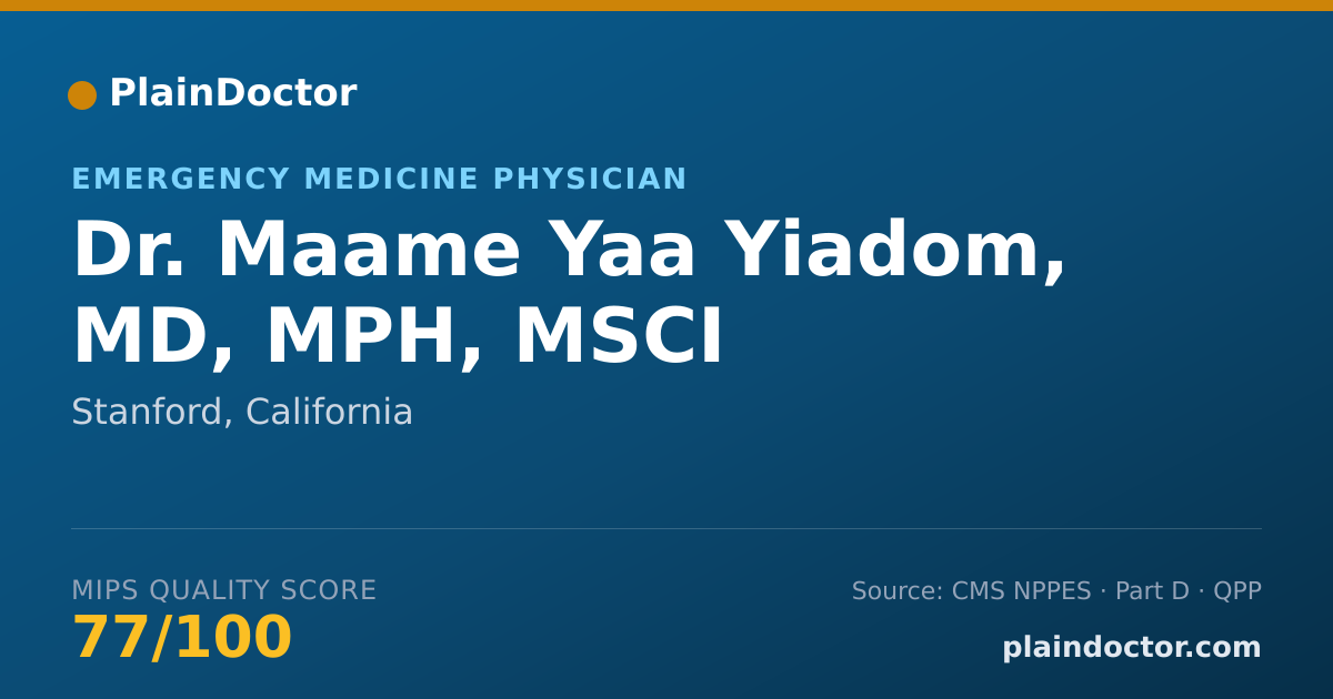 Shareable card for Maame Yaa Yiadom, MD, MPH, MSCI - Emergency Medicine Physician, Stanford, CA