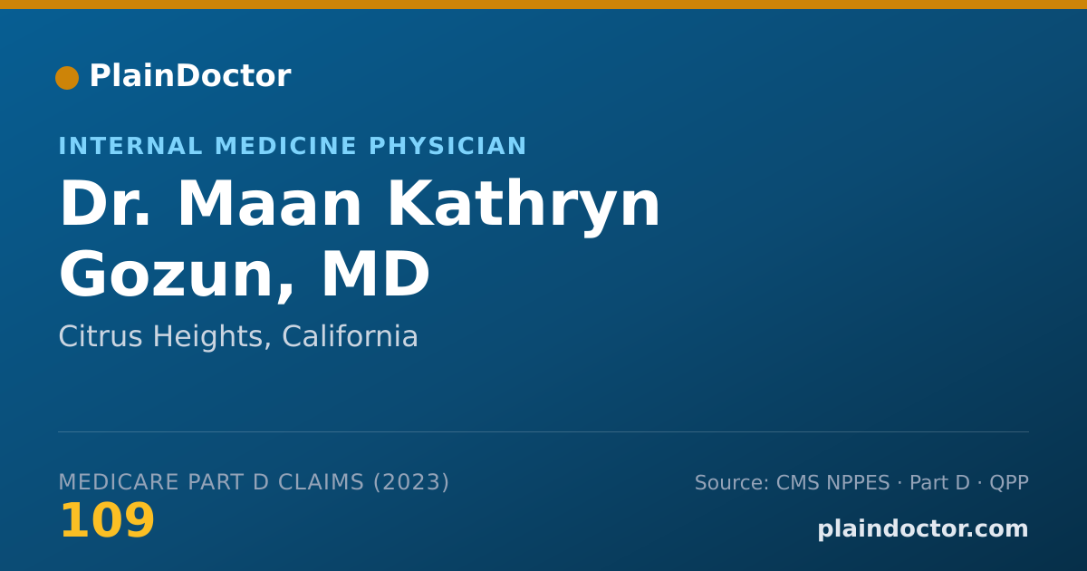 Shareable card for Maan Kathryn Gozun, MD - Internal Medicine Physician, Citrus Heights, CA
