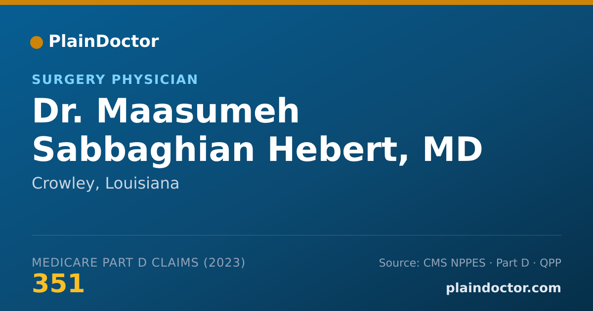 Shareable card for Maasumeh Sabbaghian Hebert, MD - Surgery Physician, Crowley, LA