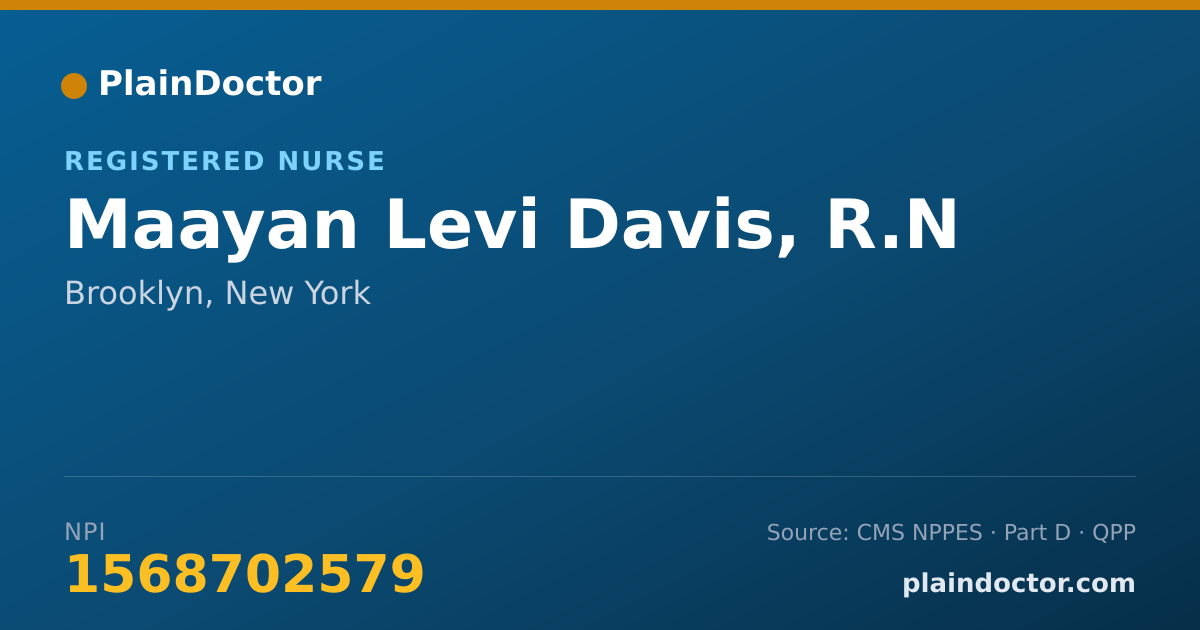 Shareable card for Maayan Levi Davis, R.N - Registered Nurse, Brooklyn, NY