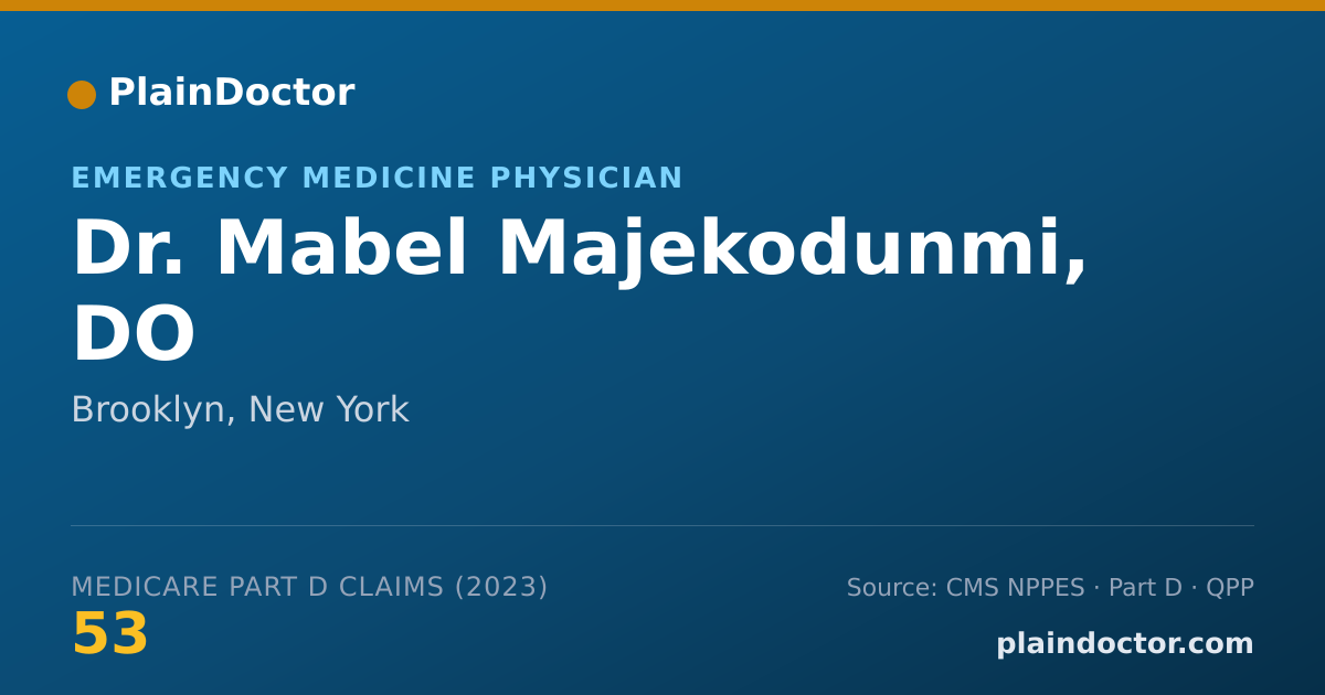 Shareable card for Mabel Majekodunmi, DO - Emergency Medicine Physician, Brooklyn, NY