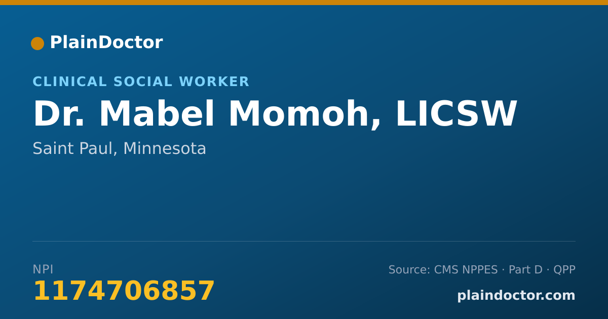 Shareable card for Mabel Momoh, LICSW - Clinical Social Worker, Saint Paul, MN