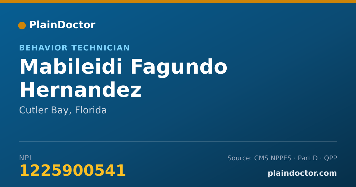 Shareable card for Mabileidi Fagundo Hernandez - Behavior Technician, Cutler Bay, FL