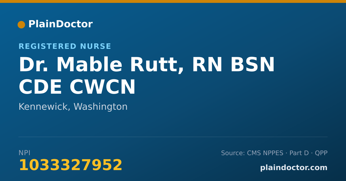 Shareable card for Mable Rutt, RN BSN CDE CWCN - Registered Nurse, Kennewick, WA