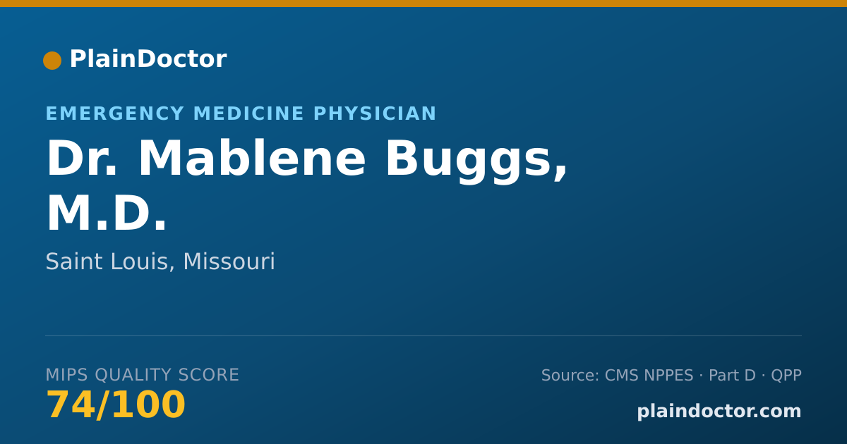 Shareable card for Mablene Buggs, M.D. - Emergency Medicine Physician, Saint Louis, MO