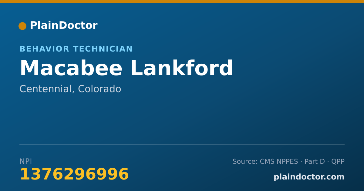 Shareable card for Macabee Lankford - Behavior Technician, Centennial, CO