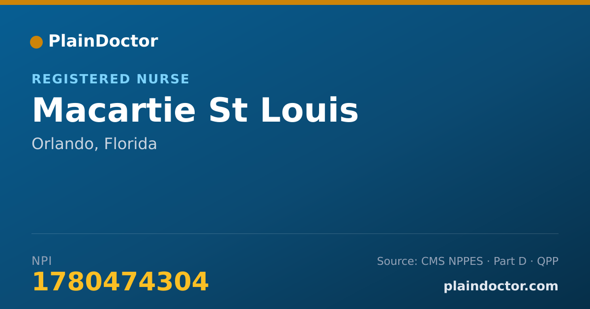 Shareable card for Macartie St Louis - Registered Nurse, Orlando, FL