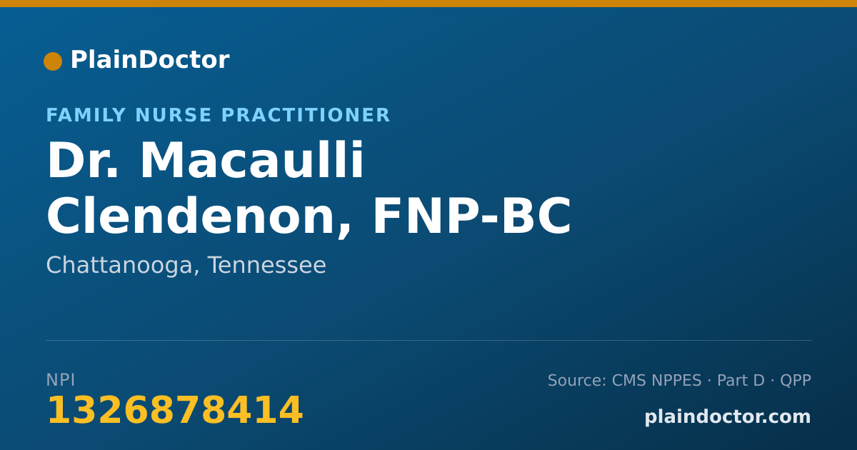 Shareable card for Macaulli Clendenon, FNP-BC - Family Nurse Practitioner, Chattanooga, TN