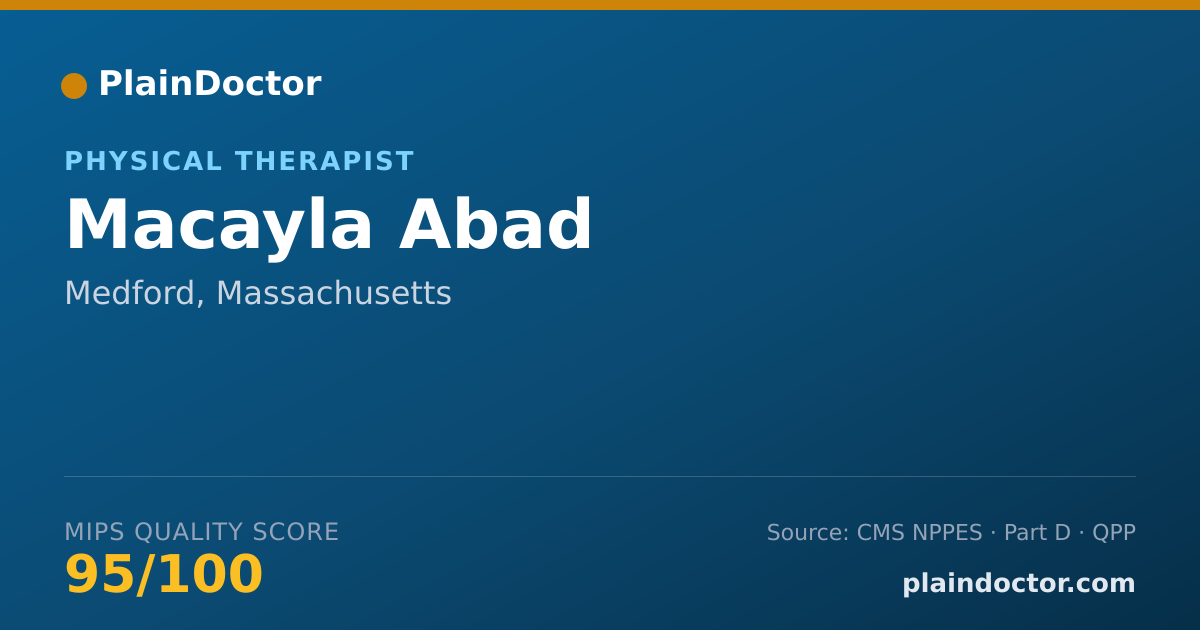 Shareable card for Macayla Abad - Physical Therapist, Medford, MA