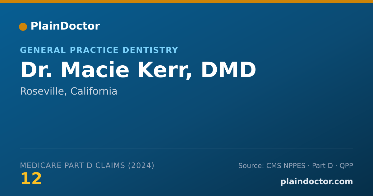 Shareable card for Macie Kerr, DMD - General Practice Dentistry, Roseville, CA