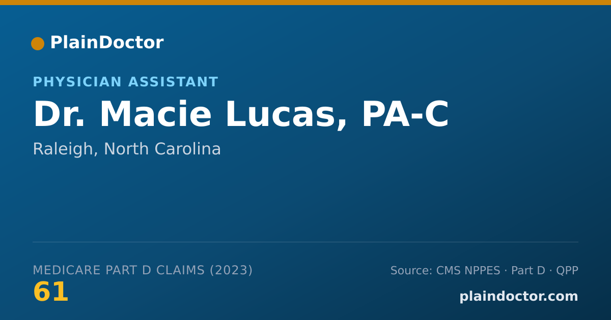 Shareable card for Macie Lucas, PA-C - Physician Assistant, Raleigh, NC