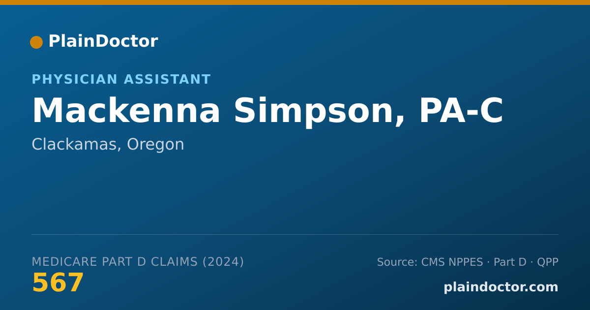 Shareable card for Mackenna Simpson, PA-C - Physician Assistant, Clackamas, OR