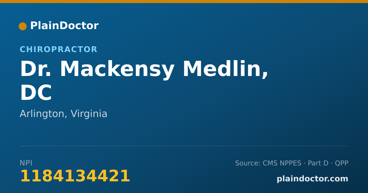 Shareable card for Mackensy Medlin, DC - Chiropractor, Arlington, VA