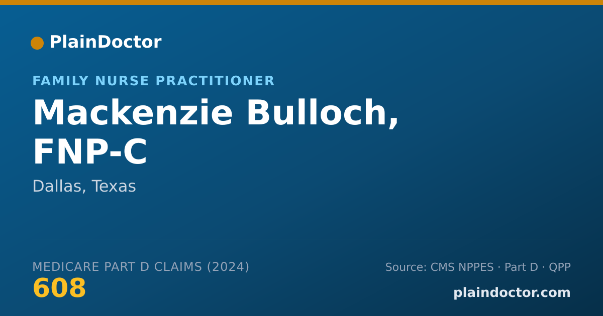 Shareable card for Mackenzie Bulloch, FNP-C - Family Nurse Practitioner, Dallas, TX
