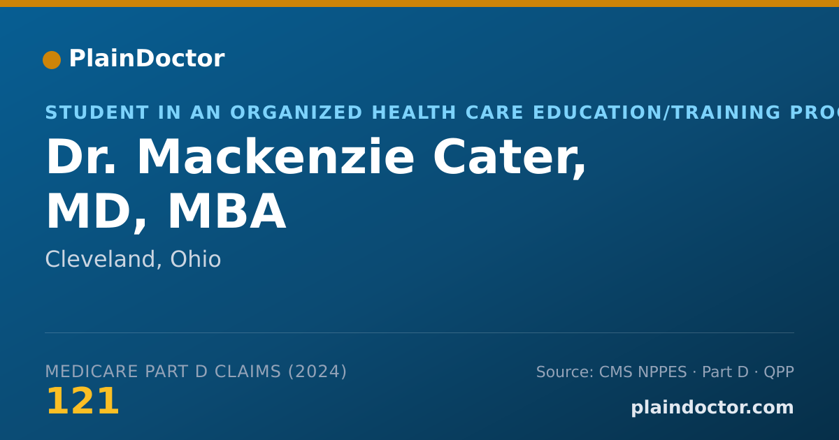 Shareable card for Mackenzie Cater, MD, MBA - Student in an Organized Health Care Education/Training Program, Cleveland, OH