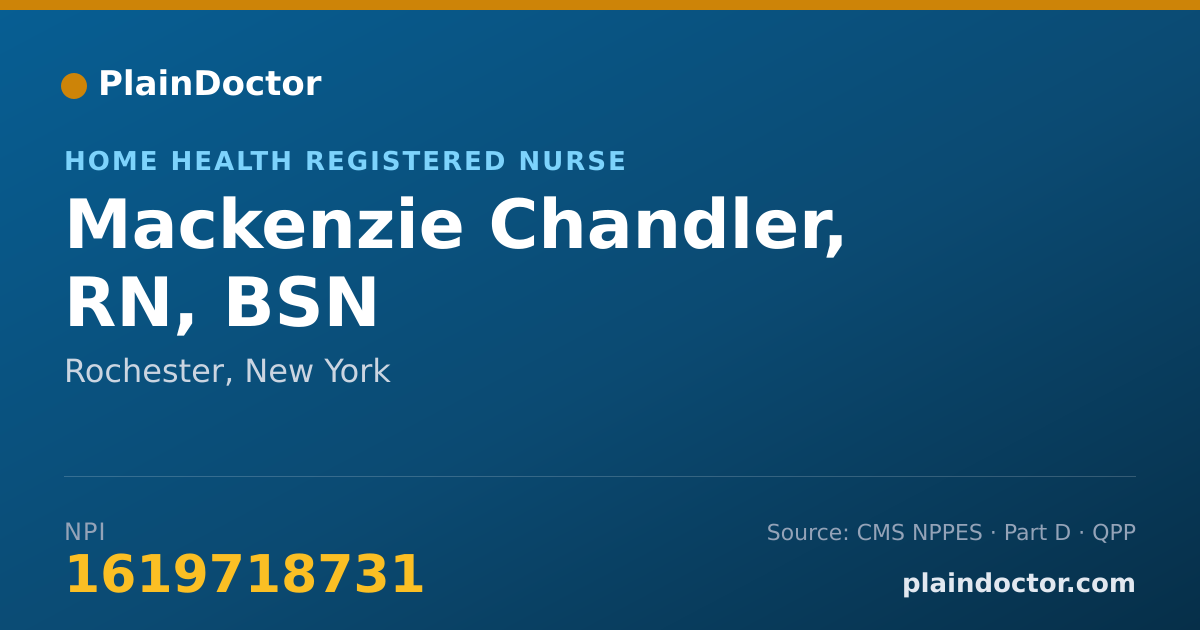 Shareable card for Mackenzie Chandler, RN, BSN - Home Health Registered Nurse, Rochester, NY