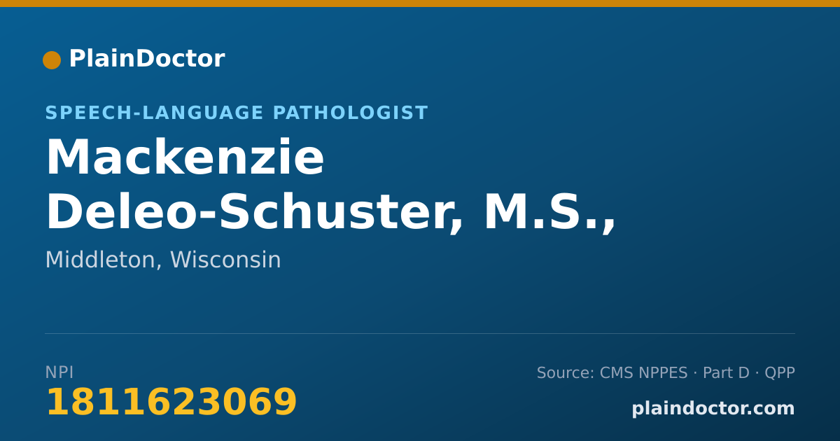 Shareable card for Mackenzie Deleo-Schuster, M.S., CCC-SLP - Speech-Language Pathologist, Middleton, WI