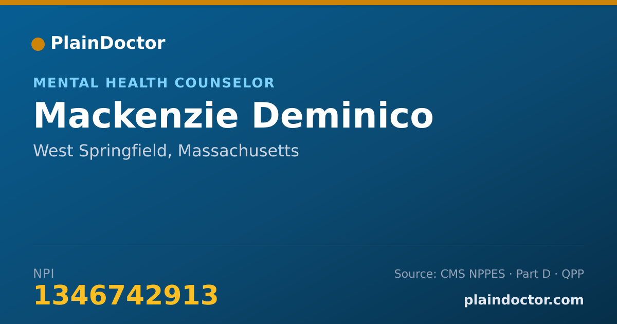 Shareable card for Mackenzie Deminico - Mental Health Counselor, West Springfield, MA