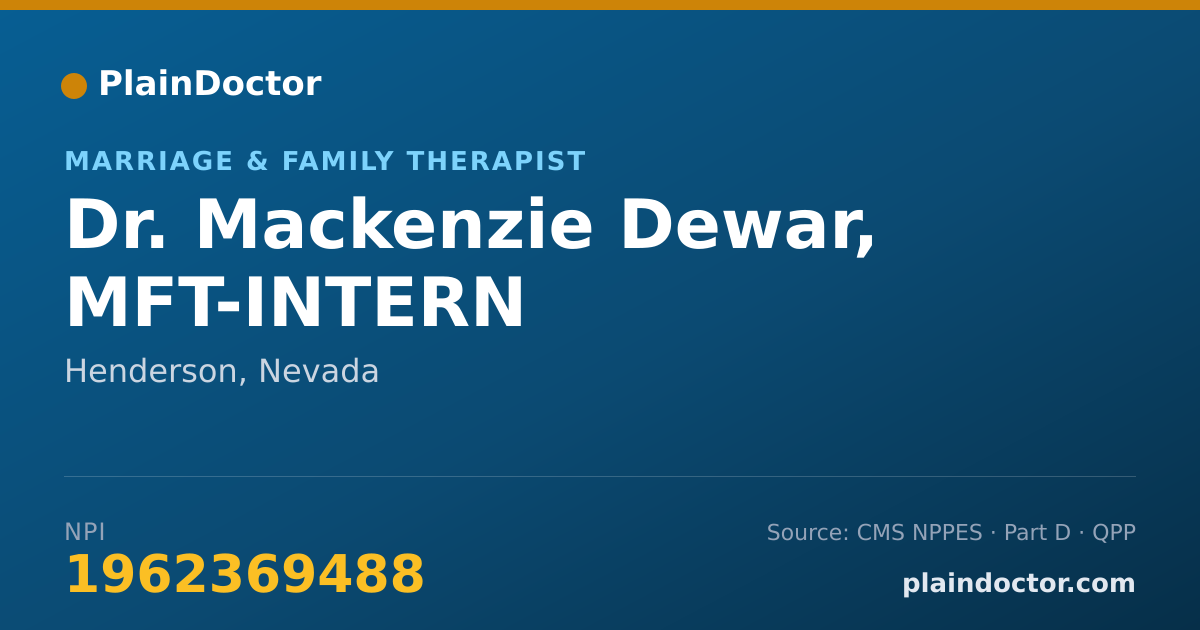 Shareable card for Mackenzie Dewar, MFT-INTERN - Marriage & Family Therapist, Henderson, NV