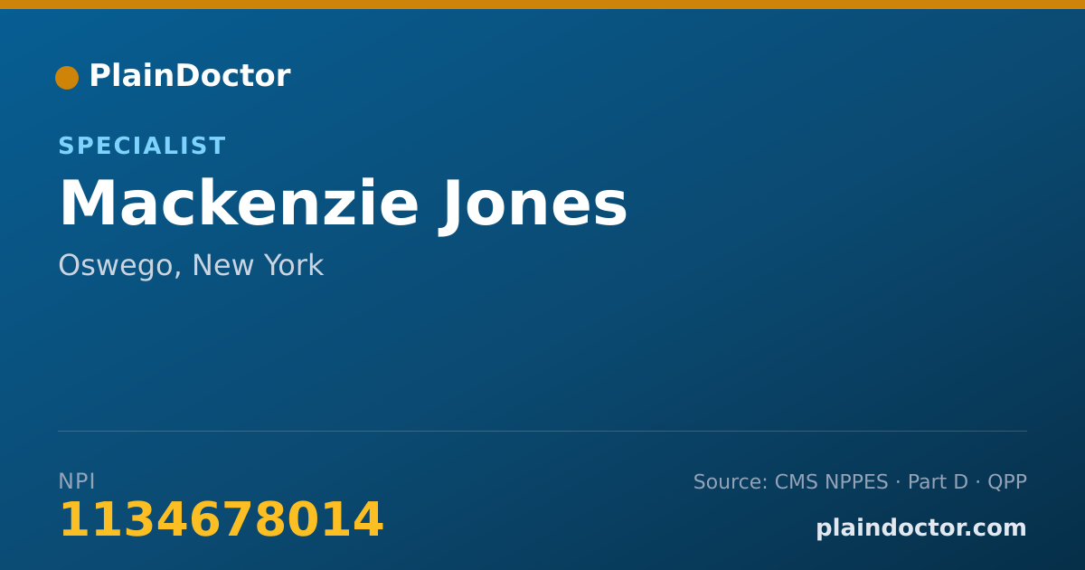 Shareable card for Mackenzie Jones - Specialist, Oswego, NY