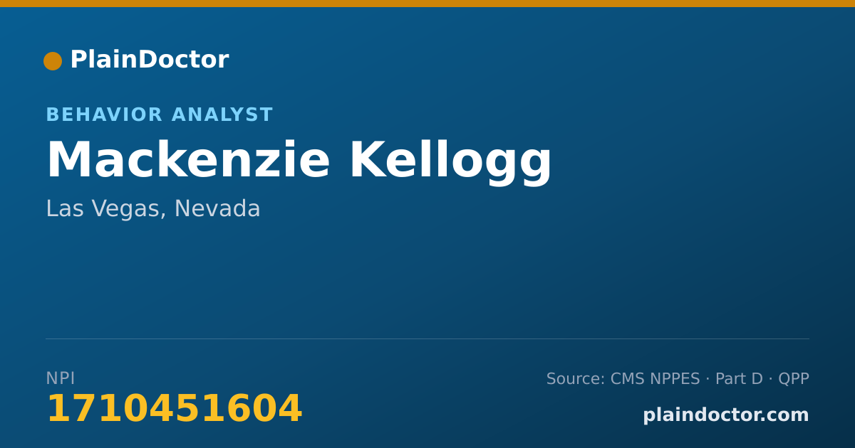Shareable card for Mackenzie Kellogg - Behavior Analyst, Las Vegas, NV