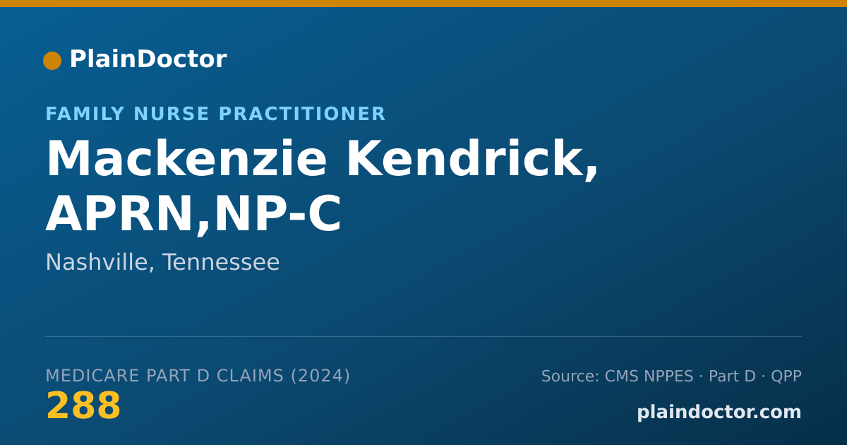 Shareable card for Mackenzie Kendrick, APRN,NP-C - Family Nurse Practitioner, Nashville, TN