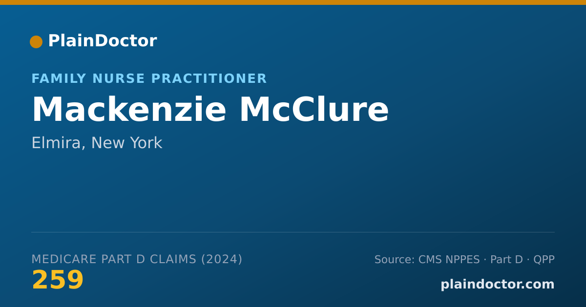 Shareable card for Mackenzie McClure - Family Nurse Practitioner, Elmira, NY