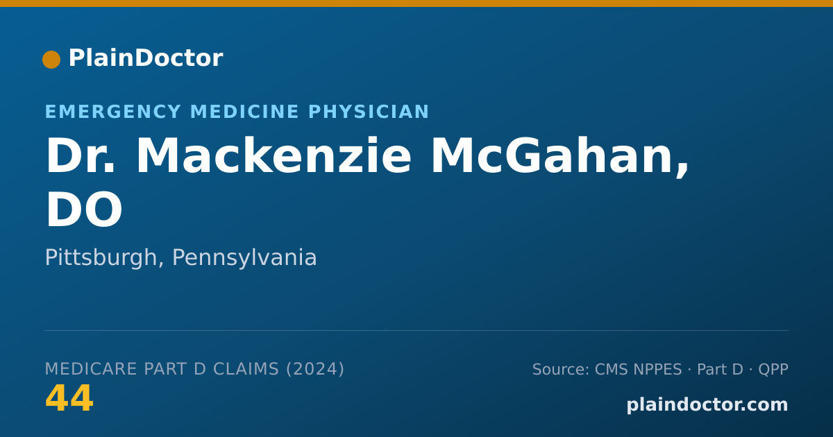 Shareable card for Mackenzie McGahan, DO - Emergency Medicine Physician, Pittsburgh, PA
