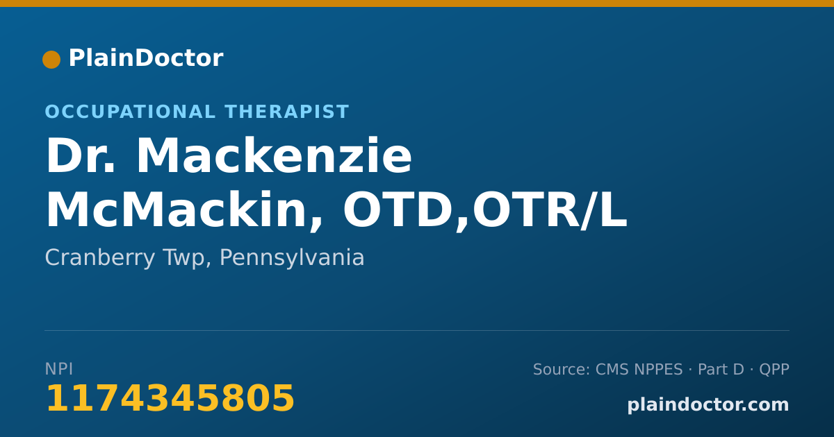 Shareable card for Mackenzie McMackin, OTD,OTR/L - Occupational Therapist, Cranberry Twp, PA