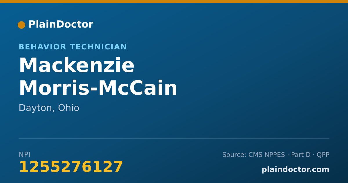 Shareable card for Mackenzie Morris-McCain - Behavior Technician, Dayton, OH