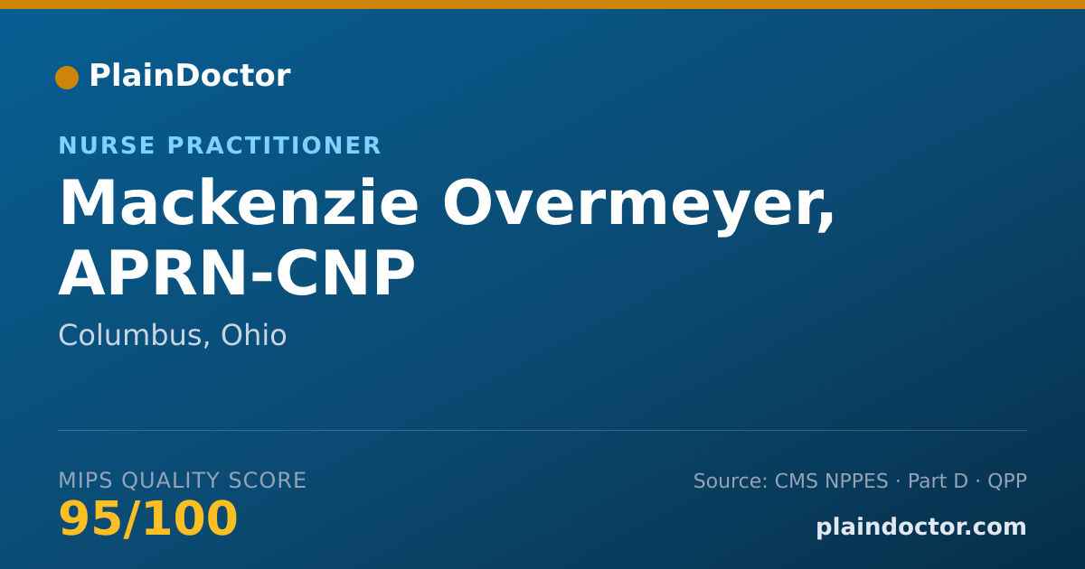 Shareable card for Mackenzie Overmeyer, APRN-CNP - Nurse Practitioner, Columbus, OH